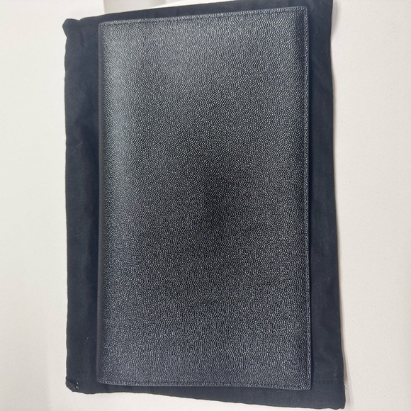 Yves Saint Laurent Black Clutch with Gold Logo - Picture 4 of 7